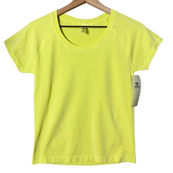 Mono B Anthropologie Women’s Dusty Lime Short Sleeve Athletic T-Shirt NWT - Picture 1 of 8